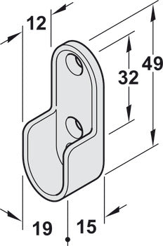Brass Oval Rail End Support - Heavy Duty Metal Handrail Bracket for Stairs, Balcony & Deck - Durable & Decorative Home Safety Hardware