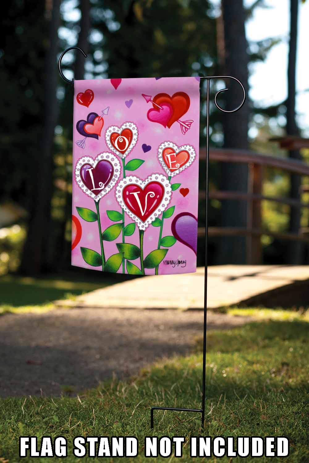Toland Home Garden 12x18 Inch Double Sided Valentine's Day Garden Flag - Outdoor Yard Decoration for House, Porch & Lawn - Romantic Love Theme for Valentine's Day Celebrations