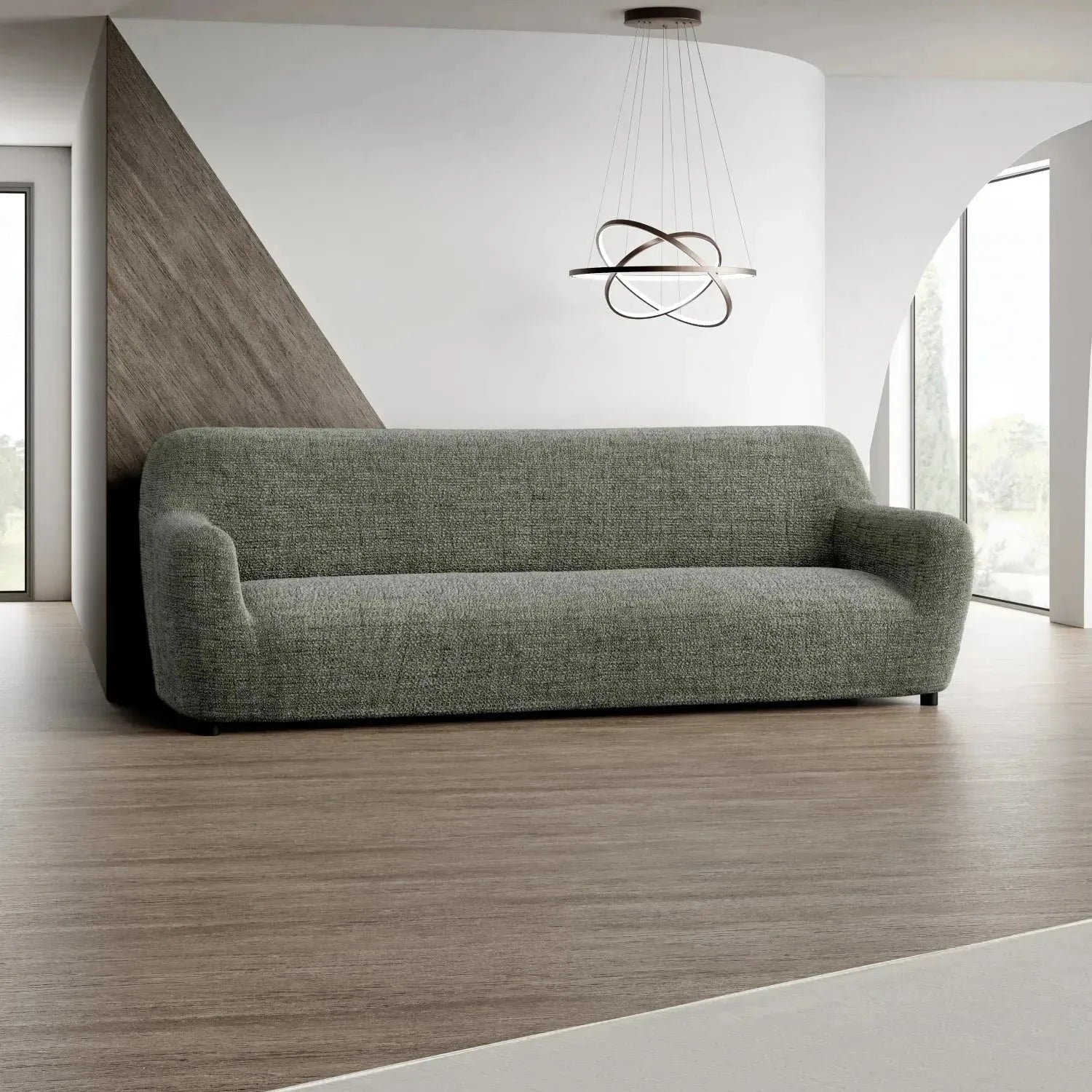 4 Seater Sofa Slipcover - Soft Microfiber Fabric with Stylish Prints - Perfect for Living Room, Family Room & Home Decor