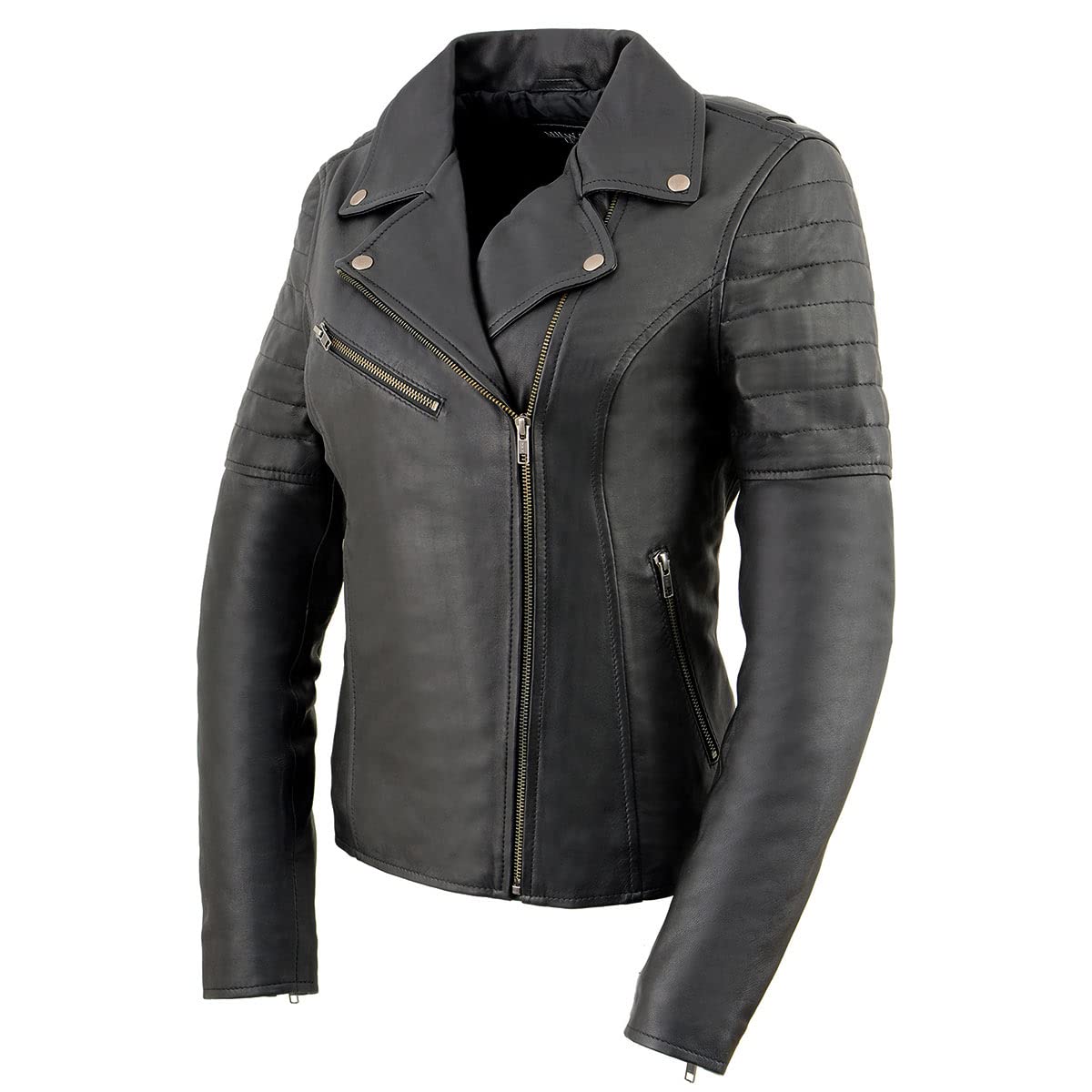 Milwaukee Leather SFL2870 Women's 'Duchess' Black Motorcycle Style Fashion Casual Leather Jacket - Perfect for Riding, Biker Events & Everyday Stylish Outfits