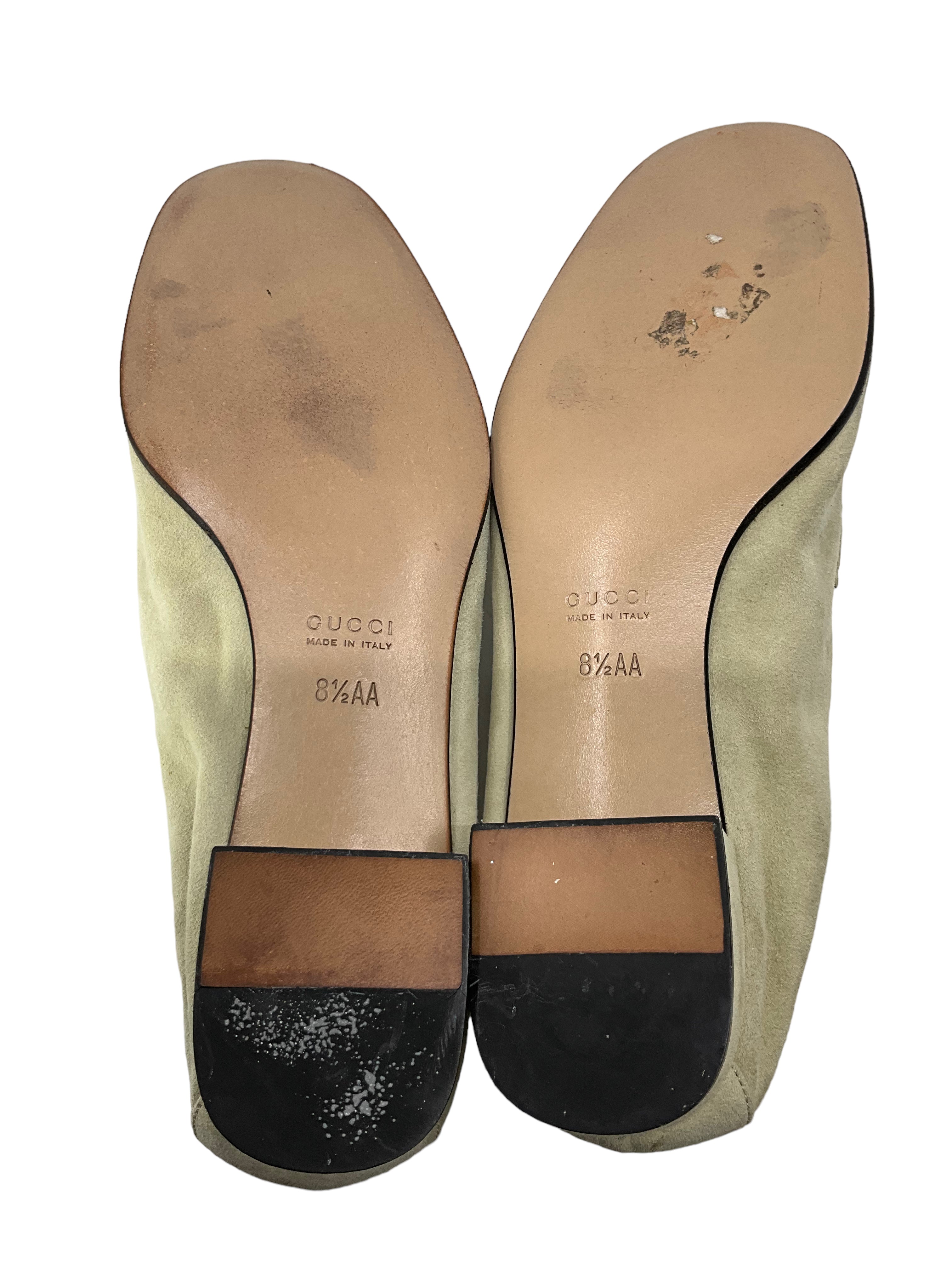 Gucci Beige Suede Loafers for Women Size 8.5 - Comfortable Casual Slip-On Shoes for Office, Travel & Everyday Wear