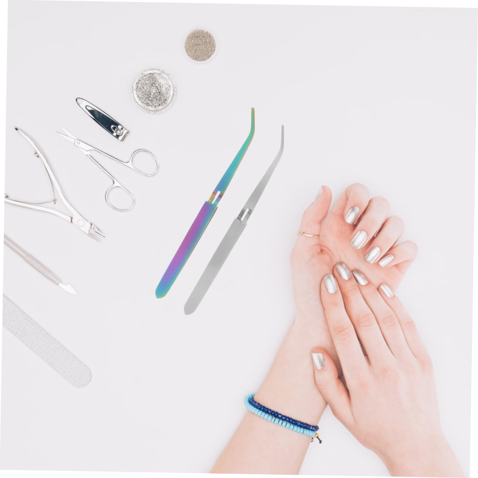Beavorty 2Pcs Stainless Steel Nail Shaping Clips for Gel Manicure & Nail Art - Professional Nail Extension Tweezers, Pinching Tools for DIY & Salon Use - Perfect for Acrylic, Gel, and Press-On Nails