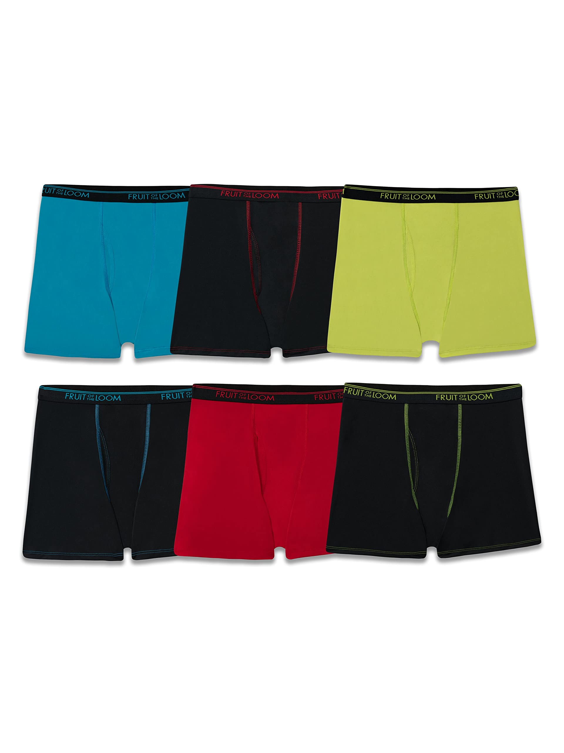 Fruit of the Loom Boys' 360 Stretch Boxer Briefs - Soft Cotton Underwear for Kids, Breathable & Comfortable for School, Sports & Everyday Wear