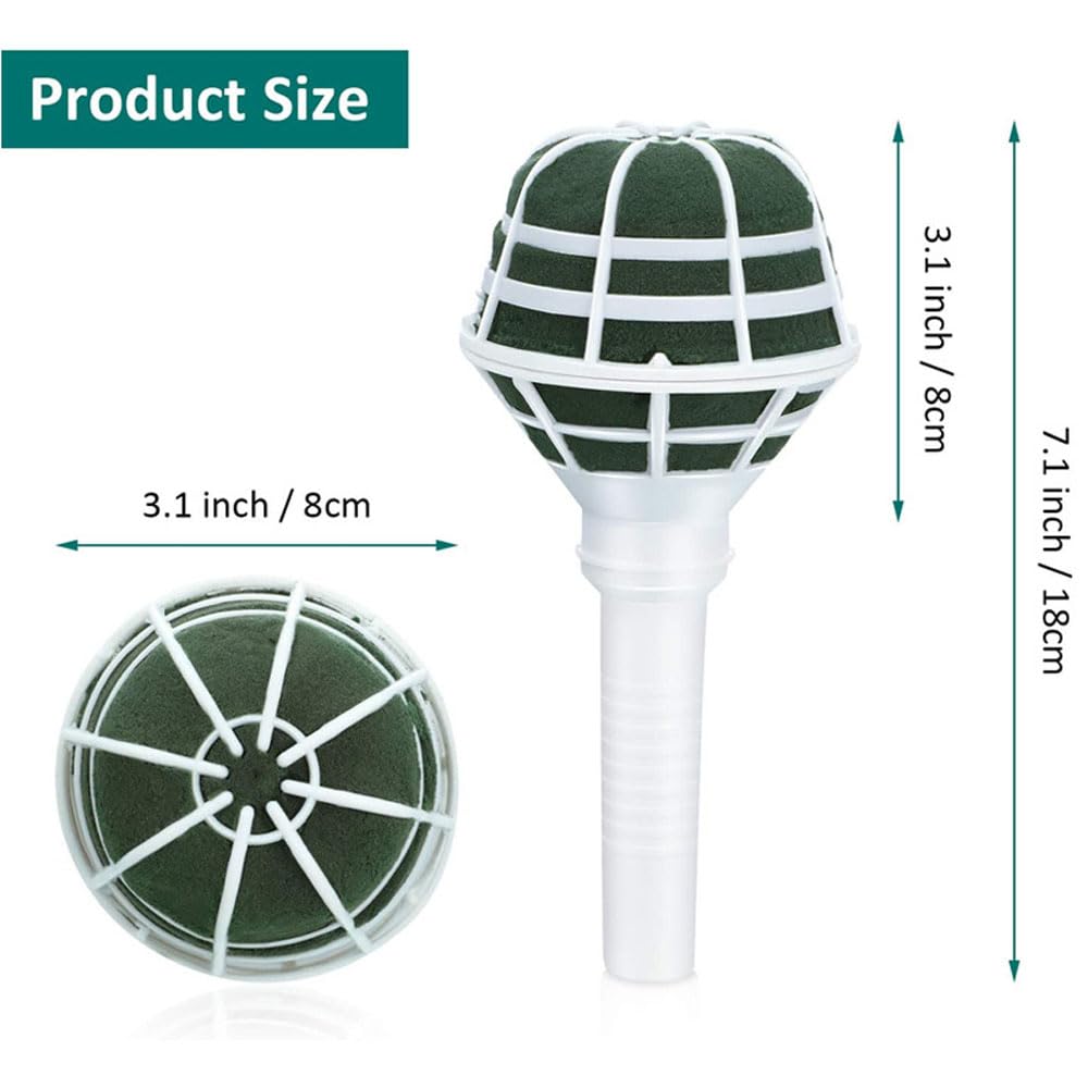 6 PCS Wedding Bouquet Holder Floral Foam Handle - Bridal Bouquet Accessories for Fresh & Artificial Flowers - Perfect for Wedding Arrangements, DIY Crafts & Gardening Supplies