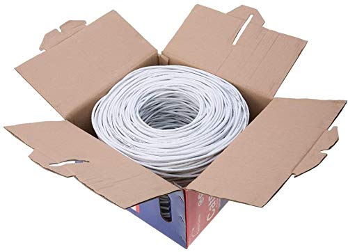 1000ft Plenum CMP CAT6 Ethernet Cable - Solid UTP 23AWG 550MHz LAN Network Wire - CCA (Copper Clad Aluminum) Bulk Pull Box - White | Ideal for Office Networking, Data Centers & Home Internet Setup