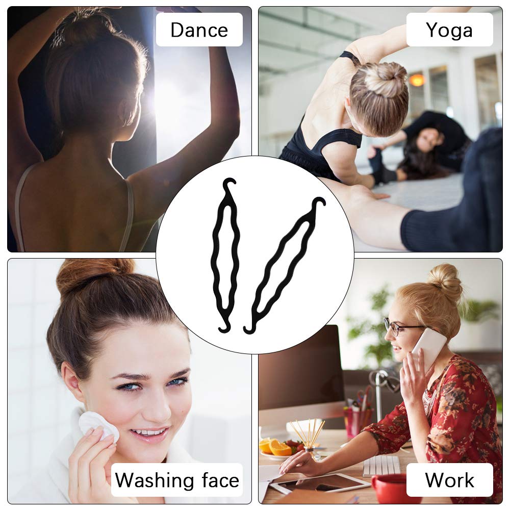 20 Pieces Black Hair Bun Shapers - Donut Bun Maker & Twist Holder for Women & Girls - Perfect for Updos, Ponytails & Hair Styling (Great for Weddings, Parties & Everyday Hairstyles)