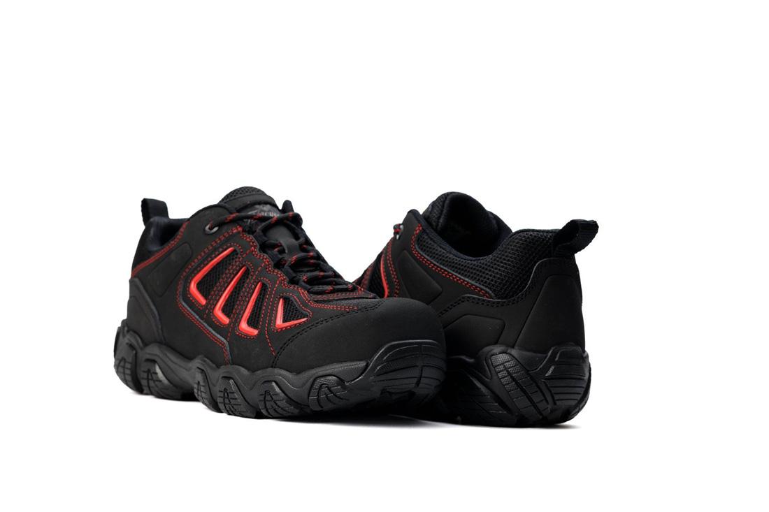 Crosstrex Series SD Ox Hiker Composite Toe Work Shoes for Men - Black & Red | Lightweight Safety Boots for Construction, Hiking & Outdoor Work