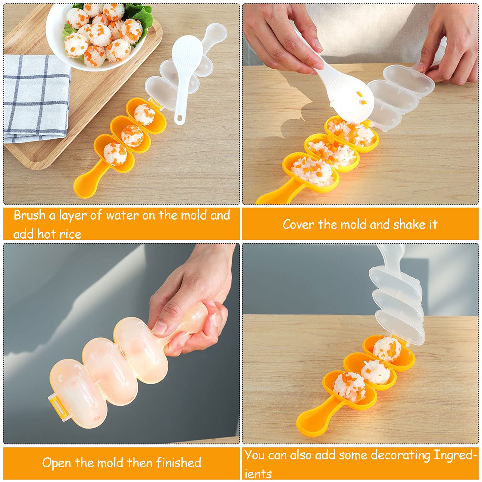 10-Piece Non-Stick Rice Ball Molds Set - Includes 2 Sushi Rice Shapers & 6 Animal Egg Molds for Beginners & Kids | Perfect for Bento Boxes, Home Cooking, and Fun DIY Japanese Cuisine