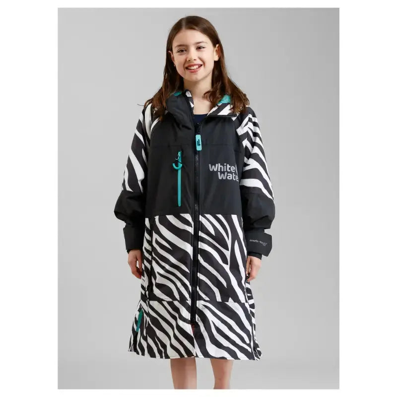 Unisex Kids Swimming Robe with Zebra Print - Quick Dry Swim Cover Up for Beach, Pool & Water Park Activities