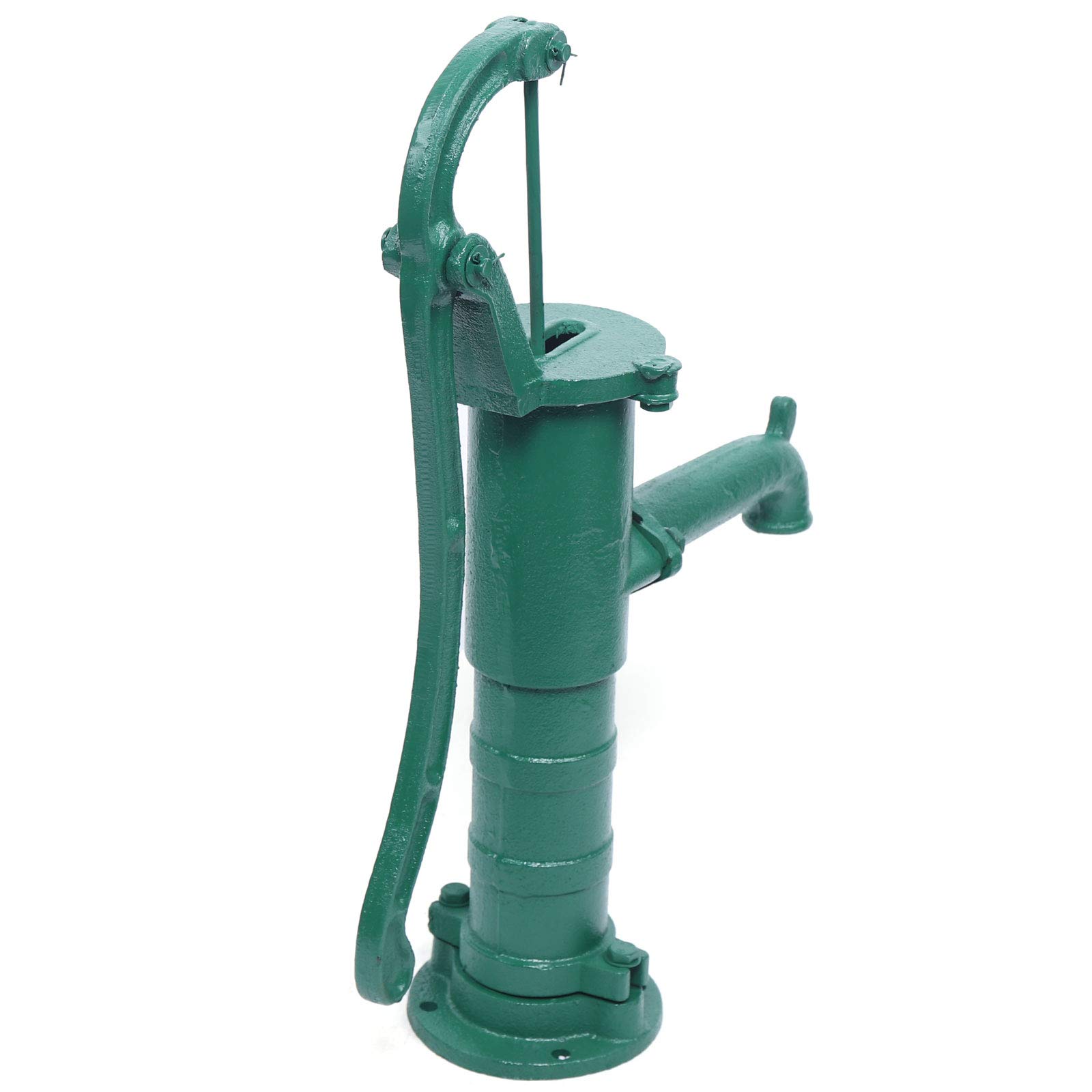 CNCEST Manual Water Pitcher Pump - Cast Iron Hand Pump for Outdoor Yard, Pond & Well - 26ft Max Pressure Head - Green - Perfect for Garden Irrigation, Livestock Watering & Emergency Water Supply