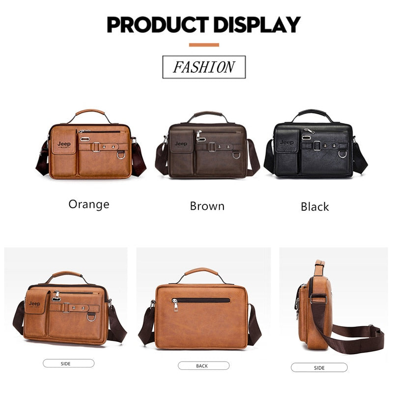 Men's PU Leather Shoulder Bag - Stylish Crossbody Messenger Bag for Work, Travel & Daily Use