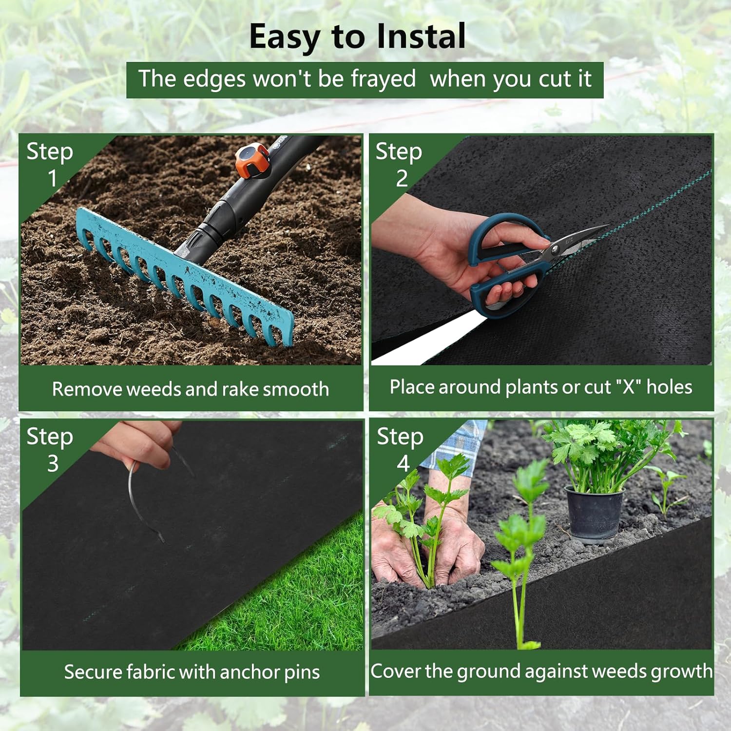 GARVEE 3'x300' 5.8oz Heavy Duty Woven Weed Barrier Fabric - Double Layer Landscape Fabric for Gardens, Driveways & Commercial Landscaping | Weed Control Mat for Flower Beds, Vegetable Gardens & Under Decks