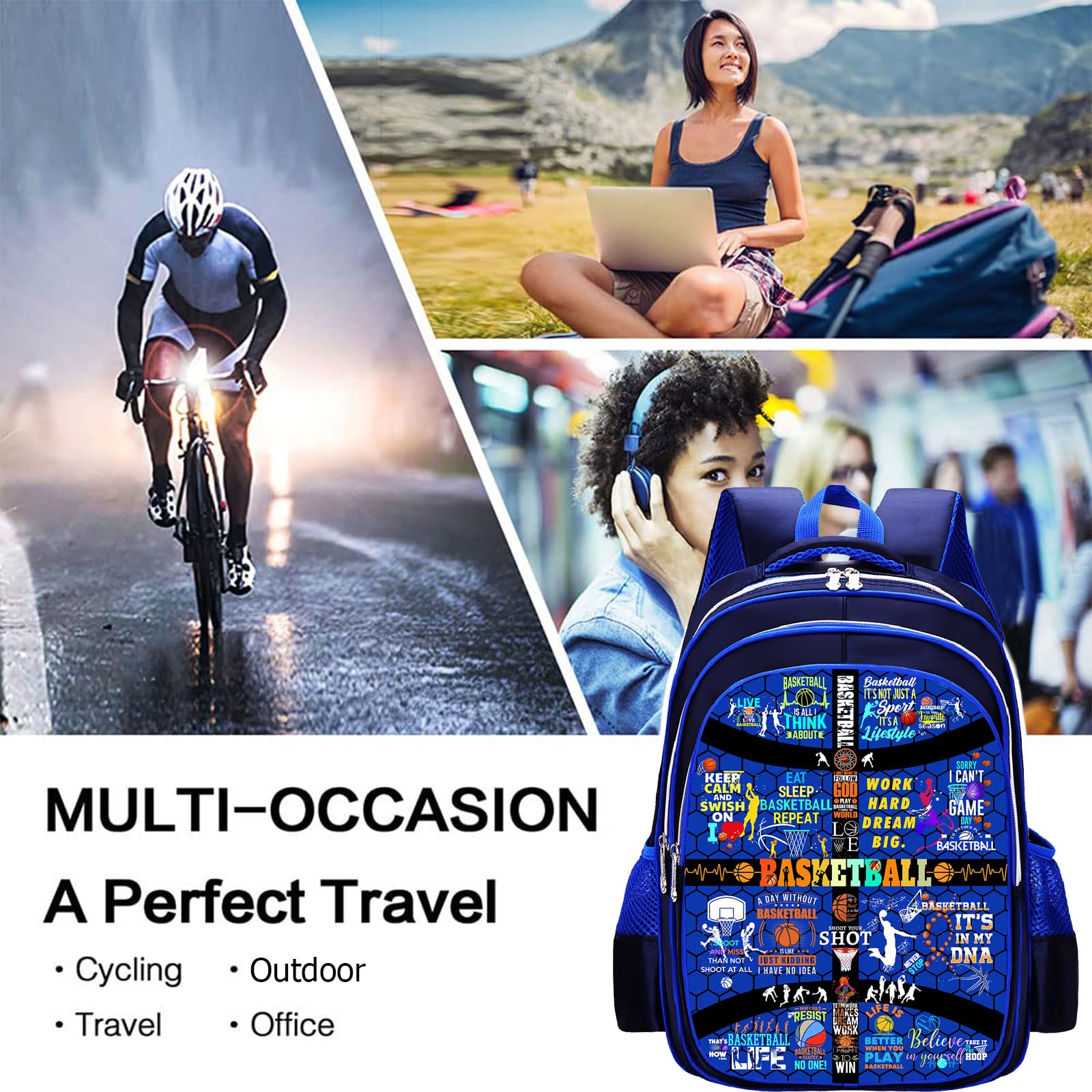 Basketball Backpack for Men & Women - Laptop Daypack for Travel & Hiking