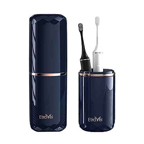Etravel Travel Toothbrush Case and Cover - Premium Portable Toothbrush Holder for Electric & Manual Brushes, Waterproof Travel Organizer for Camping, Vacation, Business Trips - Navy Blue (4 Color Options) | Ideal for Air Travel, Gym Bags, and Daily Storage