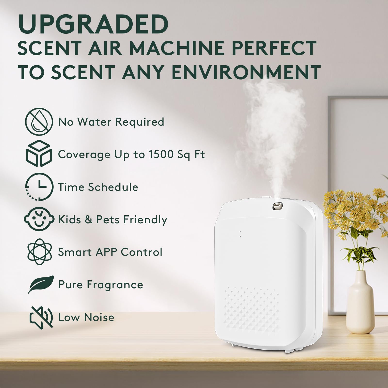 Barthelemy Smart Scent Air Machine - 1500 Sq. Ft Essential Oil Diffuser with Bluetooth & App Control, Cold Air Technology for Home, Hotel, Spa, Office - Create Relaxing Atmosphere for Aromatherapy & Air Freshening