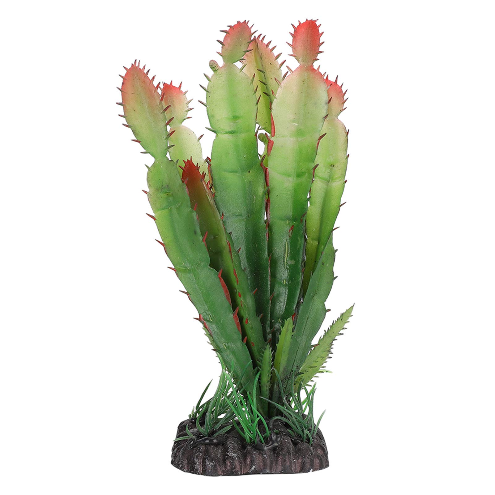 Realistic Plastic Cactus Artificial Plants - Reptile Habitat Decor, Terrarium Landscaping & Aquarium Fish Tank Decoration | Perfect for Bearded Dragon Tanks, Gecko Enclosures & Tropical Fish Aquariums