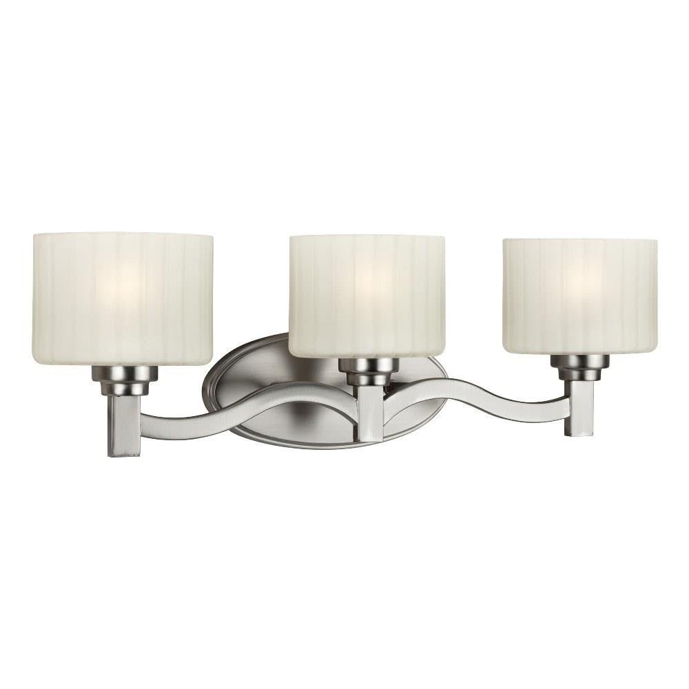 3-Light Bathroom Vanity Light Fixture in Brushed Nickel - Modern LED Bath Bar for Bathroom, Vanity, and Makeup Area Lighting