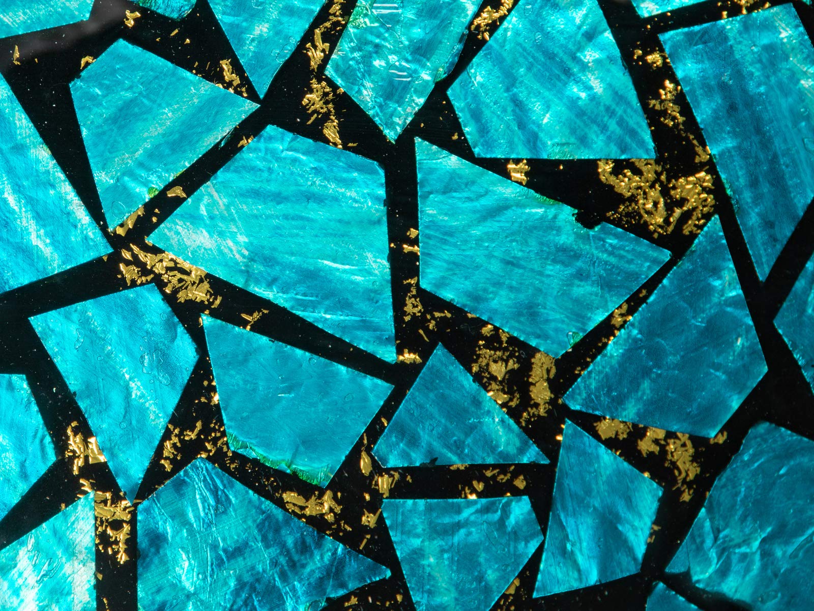 Blue and Gold Mosaic Round Glass Bathroom Vessel Sink - Modern Handmade Artisan Sink for Powder Rooms, Guest Baths & Luxury Home Decor