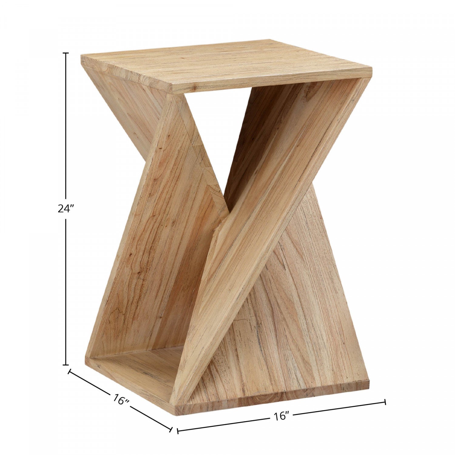 Allurette Natural Wood Side Table - Small End Table for Living Room, Bedroom, or Office - Modern Accent Table for Home Decor