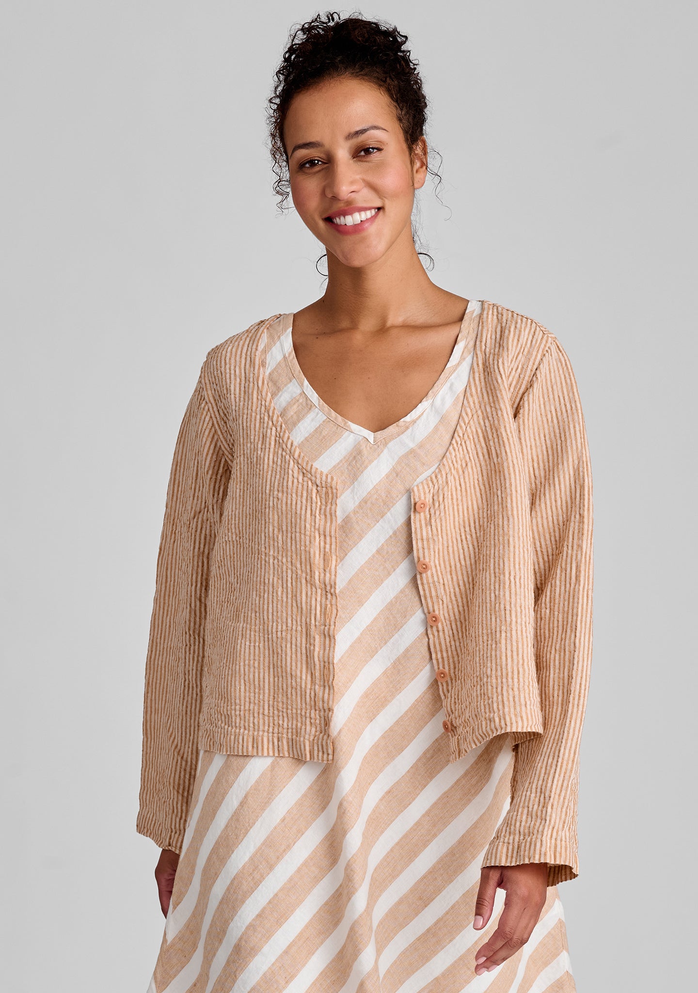 Vee Cardi Linen Cardigan for Women - Lightweight Summer Cover-Up for Beach, Office & Casual Wear