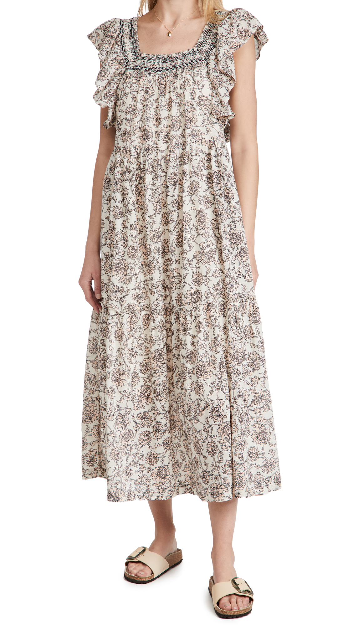Free People Bonita Printed Midi Dress - Floral Bohemian Summer Dress for Women | Perfect for Beach Vacations, Music Festivals & Date Nights