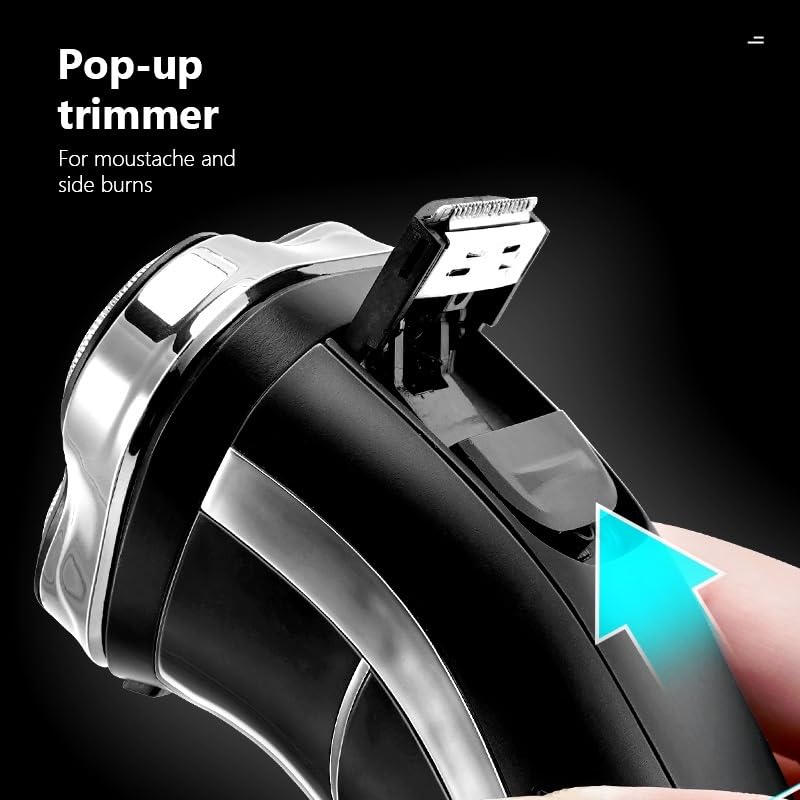Men's Electric Head Shaver & Beard Trimmer - Waterproof Pop-Up Shaving Machine for Smooth Bald Head & Facial Hair - Perfect for Travel, Gym & Daily Grooming