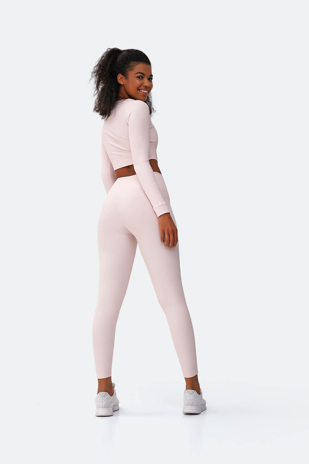 Pink Vanilla Cropped Long Sleeve T-Shirt for Women | Soft Casual Top | Perfect for Spring Outfits, Date Nights & Streetwear Fashion