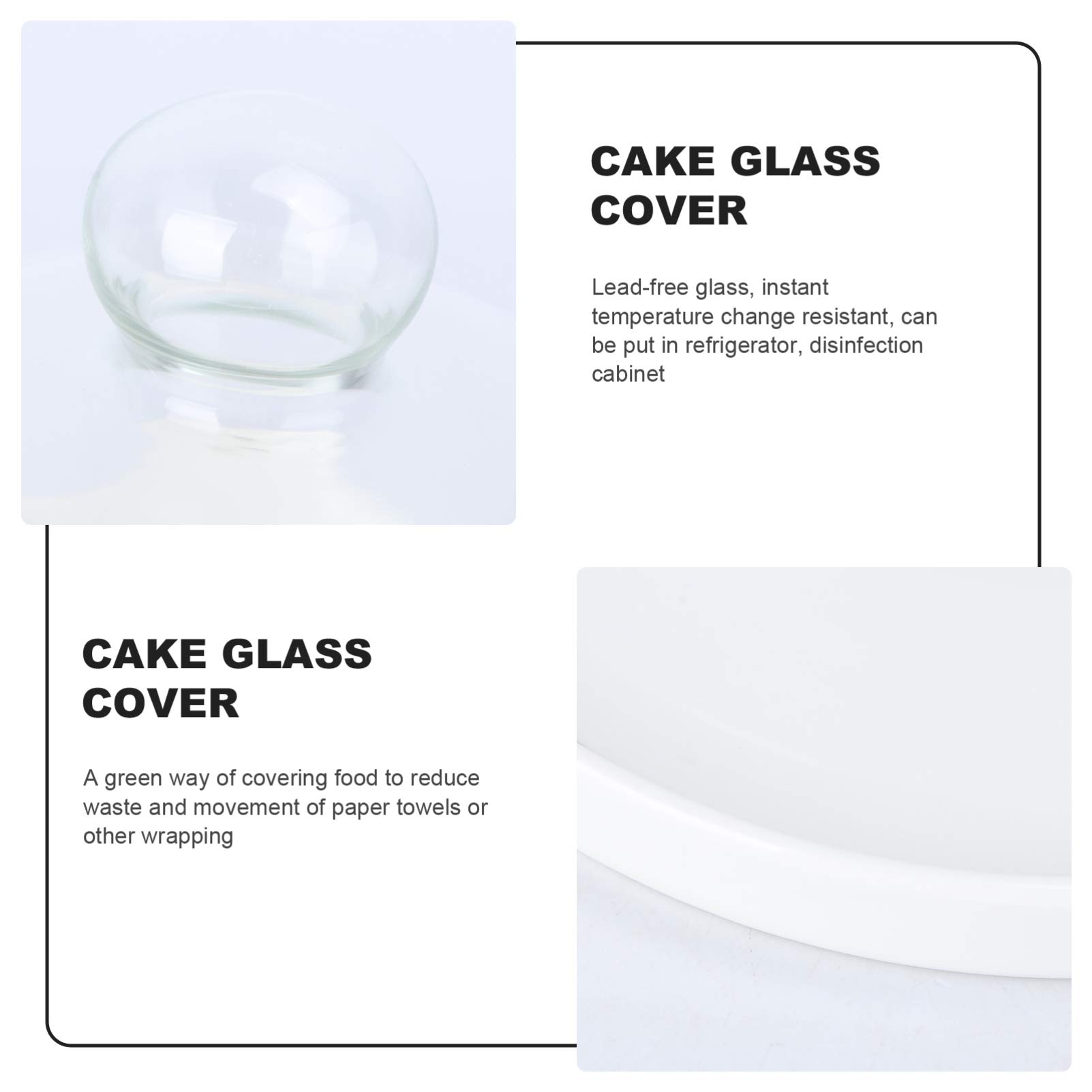 Glass Cake Dome Cover - 1 Set Round Mini Dessert Stand with Glass Tray for Cake Display, Baking, and Kitchen Decor | Safe & Stylish for Parties, Weddings, and Home Use
