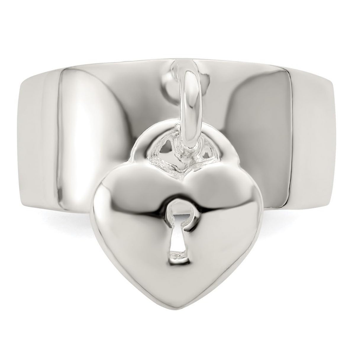 925 Sterling Silver Oxidized Dangle Lock Ring for Women - Handcrafted Artisan Jewelry - Perfect for Everyday Wear, Date Nights & Special Occasions