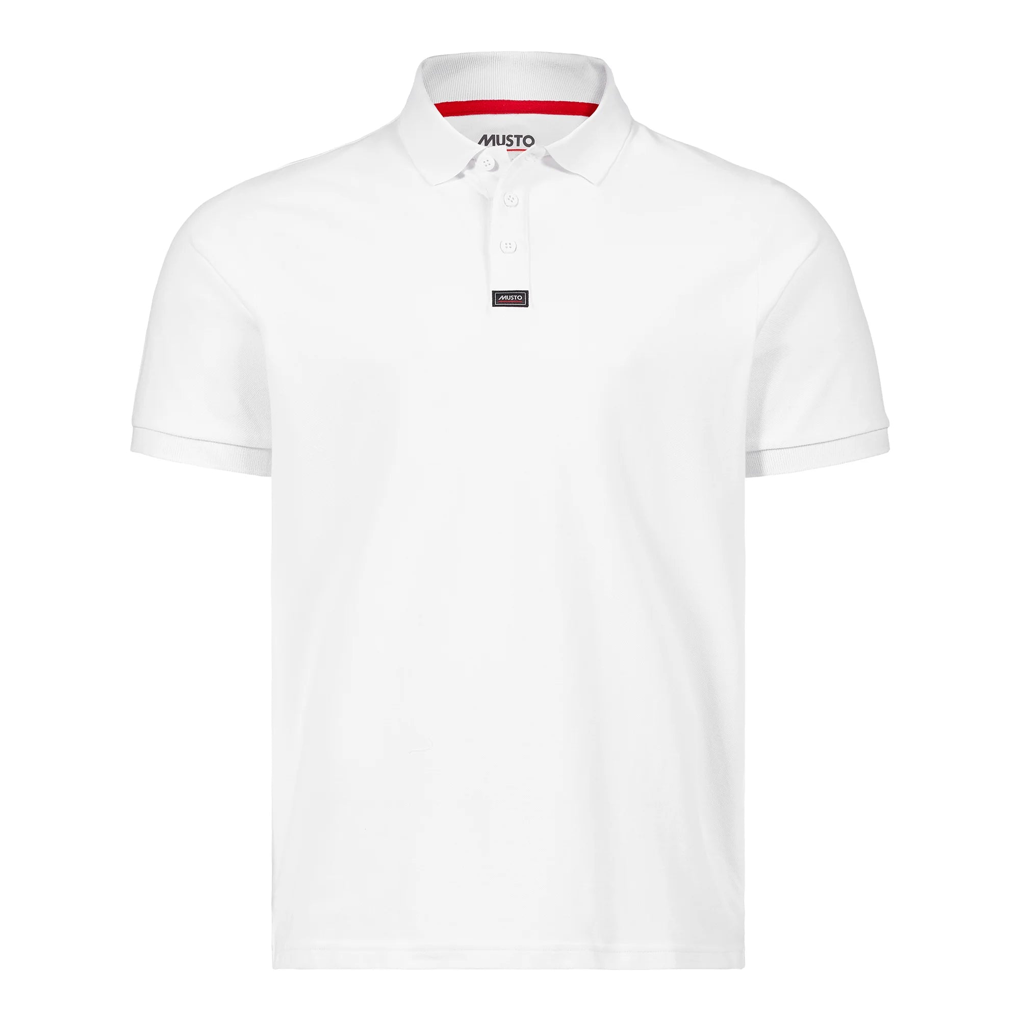 MUSTO ESS PIQUE POLO SHIRT - Men's Classic White Polo for Golf, Tennis & Casual Wear - Breathable Cotton Blend Comfort Fit Top for Summer Outdoor Activities