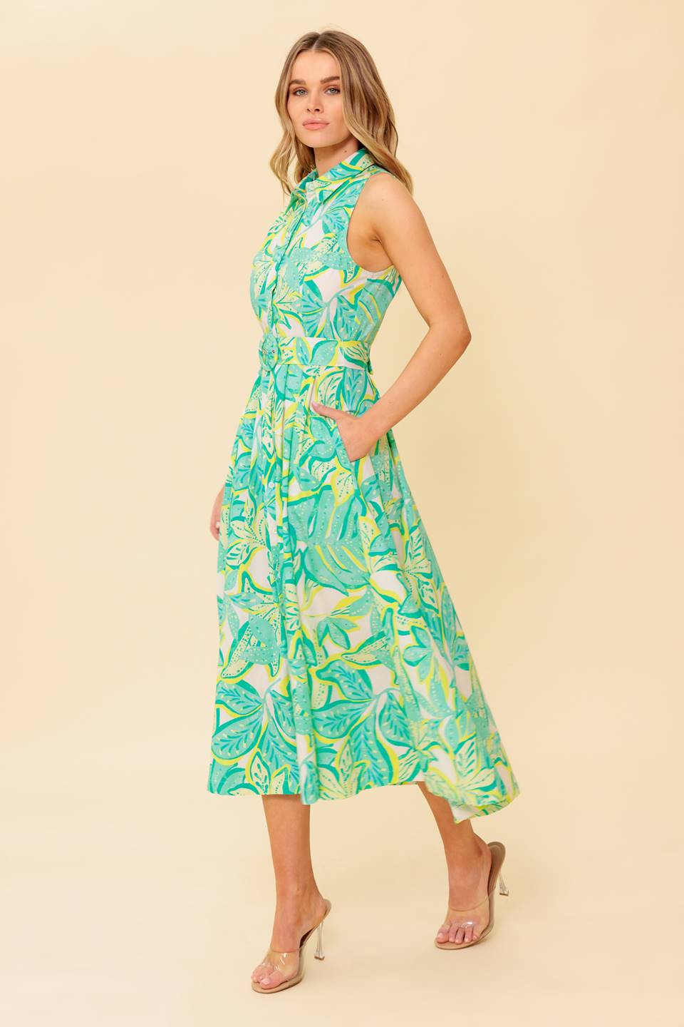 DAYS WITH YOU MIDI SHIRT DRESS in Green - Stylish Casual Wear for Women | Perfect for Office, Date Night & Spring Outfits