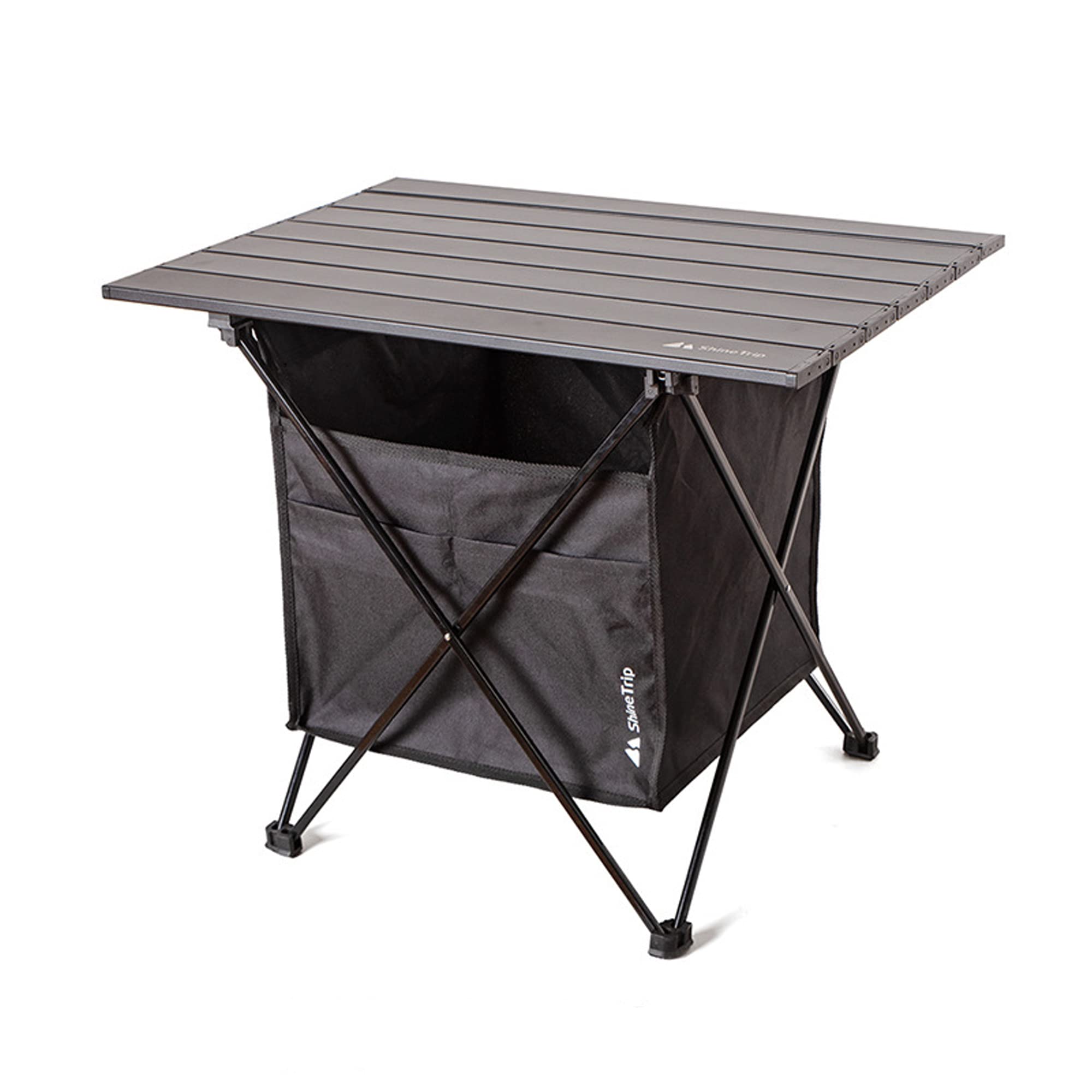 Portable Aluminum Folding Camping Table with Storage Organizer & Carry Bag - Lightweight Collapsible Outdoor Table for Beach, Picnic, BBQ, Travel, Fishing | Perfect for Camping Gear, Tailgating & Backyard Parties (Medium Size)