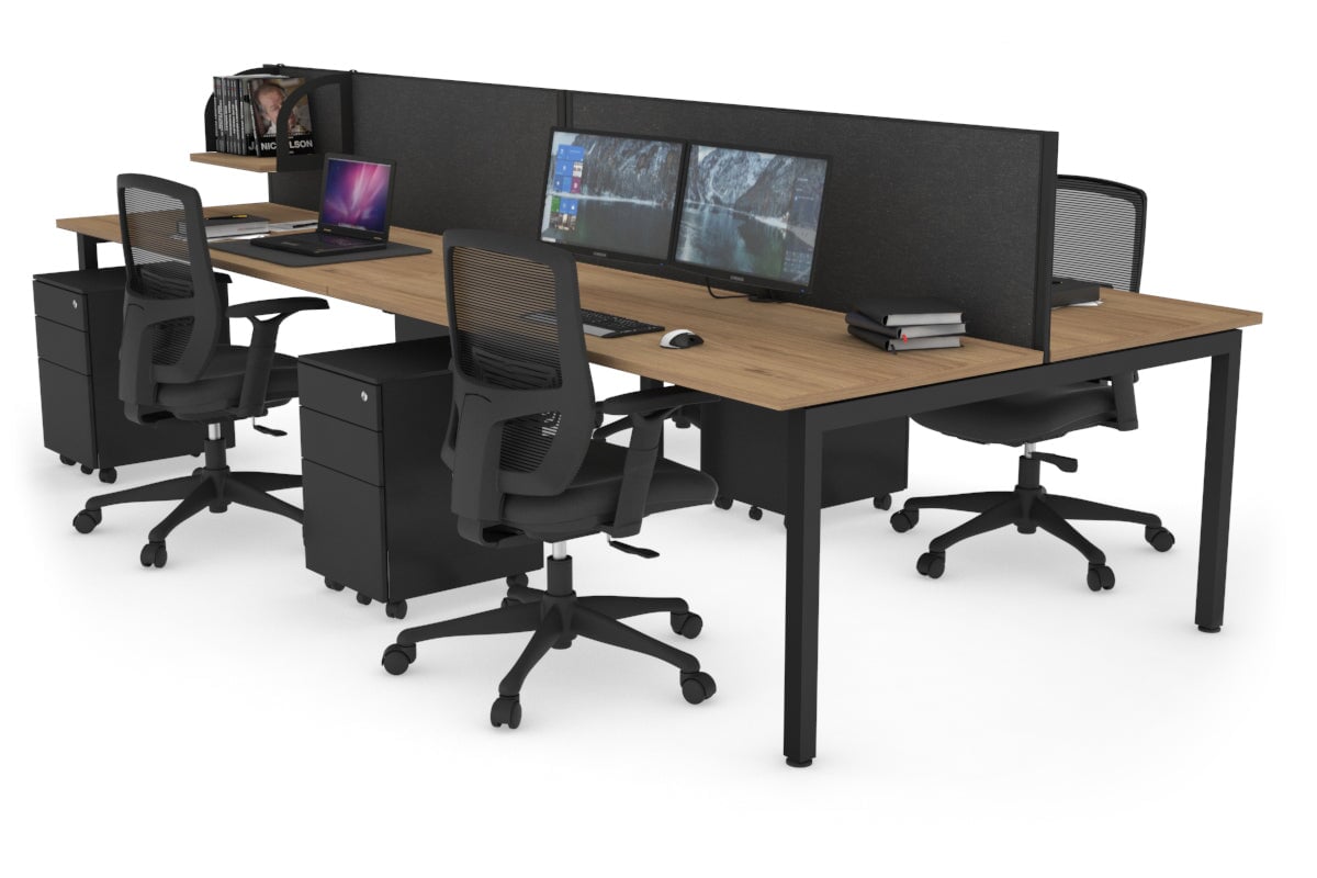 Quadro Square Legs 4-Person Office Workstation Desk - 1800mm x 700mm (71