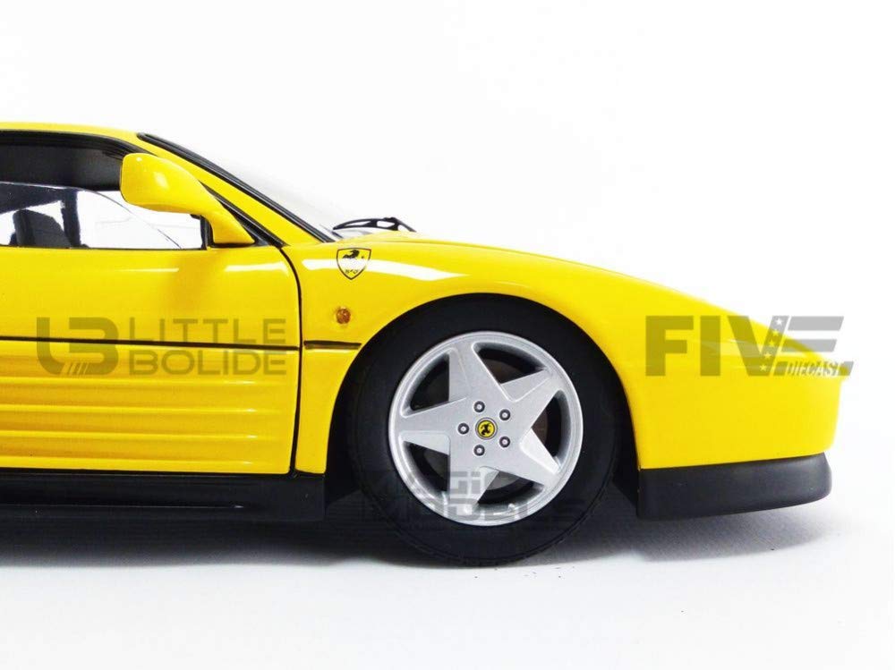 1989 Ferrari 348 TB Yellow Elite Edition 1/18 Scale Diecast Car Model by Hot Wheels - Collectible Sports Car for Display, Gifts & Racing Enthusiasts
