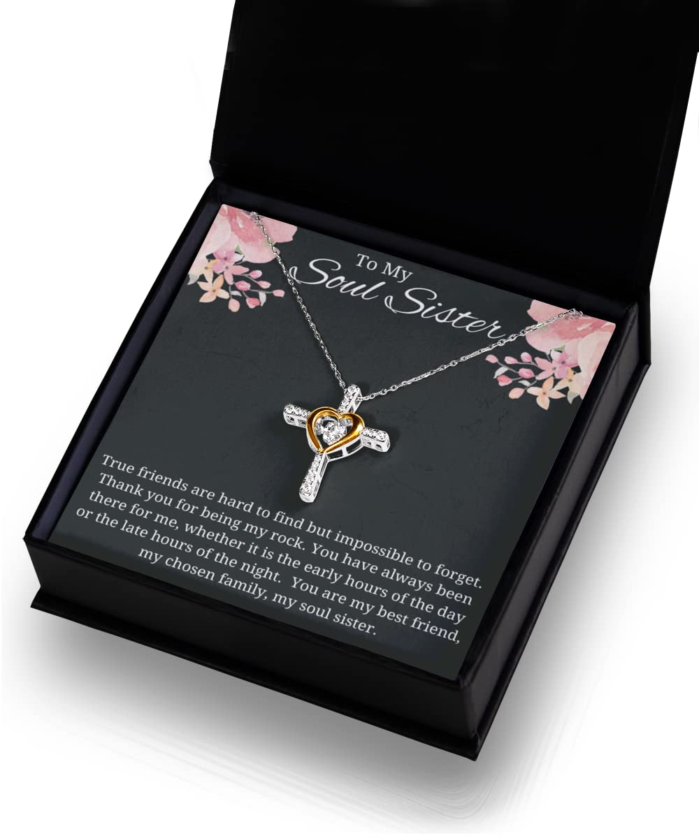 925 Sterling Silver Cross Necklace for Best Friend - Soul Sister Gift, BFF Jewelry, Sister-in-Law Present - Perfect for Birthdays, Anniversaries & Special Occasions