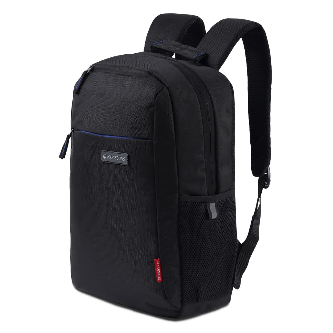 Harissons Bags Nemesis 15.6 Inch Waterproof Laptop Backpack for Men & Women - Business Travel & College Backpack with USB Charging Port - Durable Work Backpack for Office, Commuting & School (Black)