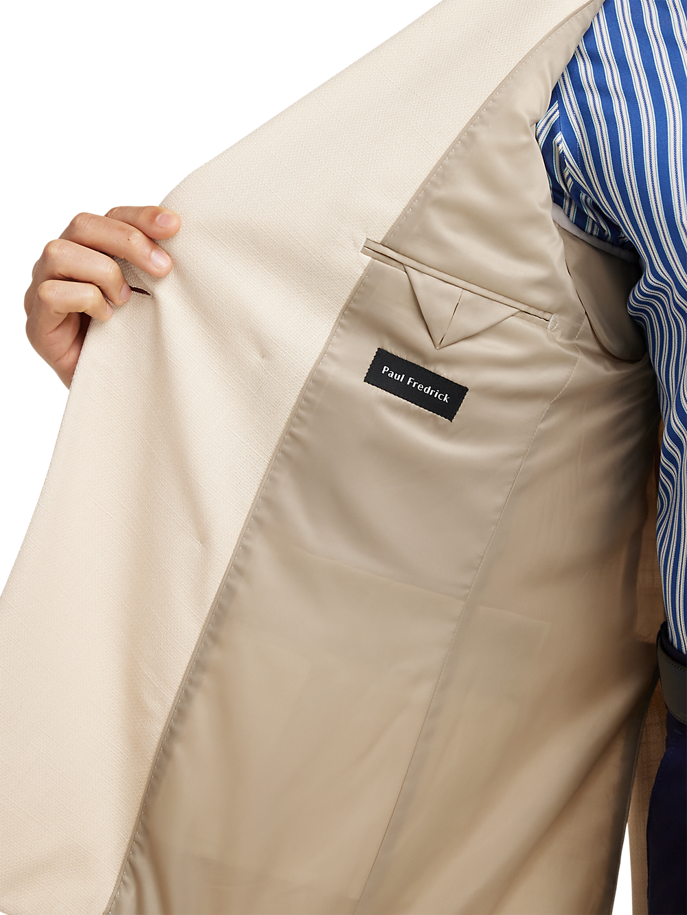 Premium Wool Blend Double Breasted Peak Lapel Blazer - Cream | Formal Business Attire, Office Wear & Special Occasions