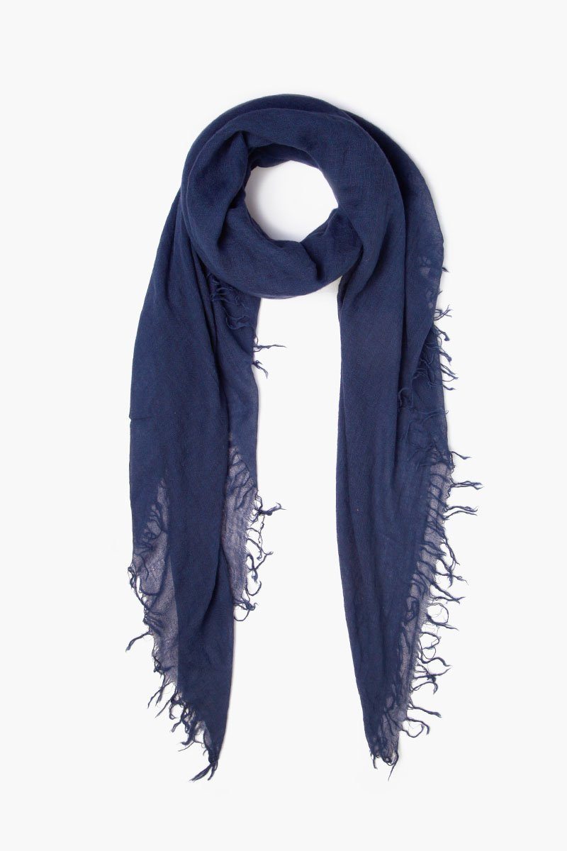 Luxury Cashmere and Silk Blend Scarf - Soft Medieval Blue Winter Shawl for Women, Perfect for Cold Weather, Office, and Evening Outfits