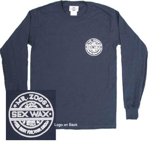 Sex Wax Men's Pinstripe Long Sleeve T-Shirt - Navy Blue, Large Size - Surfing, Beachwear & Casual Street Style