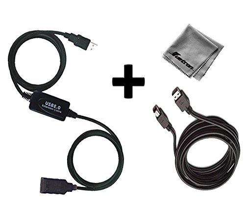 15ft USB 2.0 Extension Cable & 10ft USB A Male to B Male Printer Cable - Compatible with Canon imageCLASS D480 Laser All-in-One Printer - Perfect for Office, Home Printing & Device Connectivity