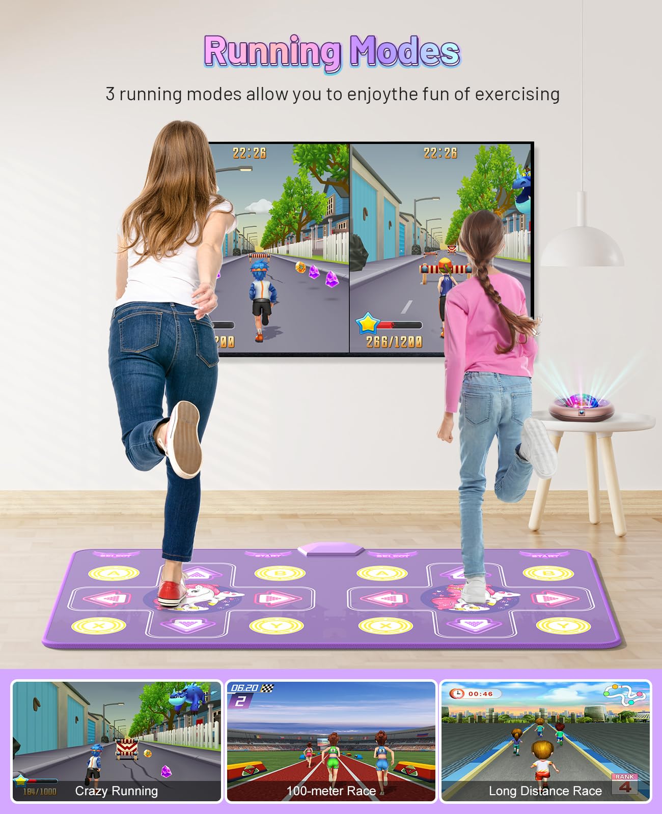 Wireless Dance Mat for Kids & Adults - Interactive Dance Pad with Camera for TV, Plug & Play Double Player Mode - Perfect for Family Game Night, Christmas & Birthday Gifts - Fun Fitness Activity for Home Entertainment