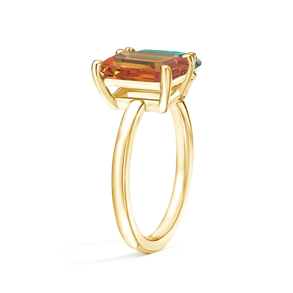 Personalized Citrine Toi et Moi Anniversary Ring - Custom Birthstone Jewelry for Couples, Gift for Her, Wedding Band, Romantic Present for Valentine's Day or Anniversary