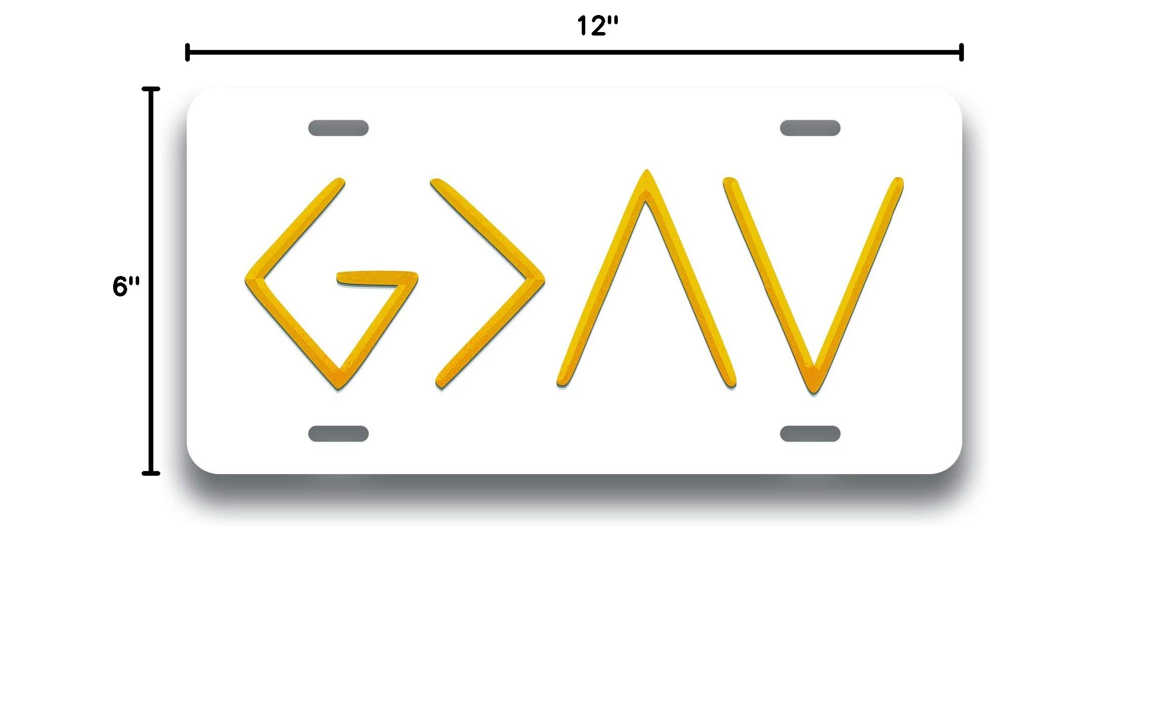 God is Greater Than All - Printed Vanity Front License Plate Tag KCFP119 - Perfect for Cars, Trucks & Motorcycles - Show Your Faith on the Road
