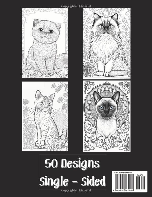 50 Unique Kitten Cuties Coloring Book for Kids Ages 8-12 | Fun & Easy Cat Coloring Pages | Perfect for Birthday Gifts, School Activities & Relaxation