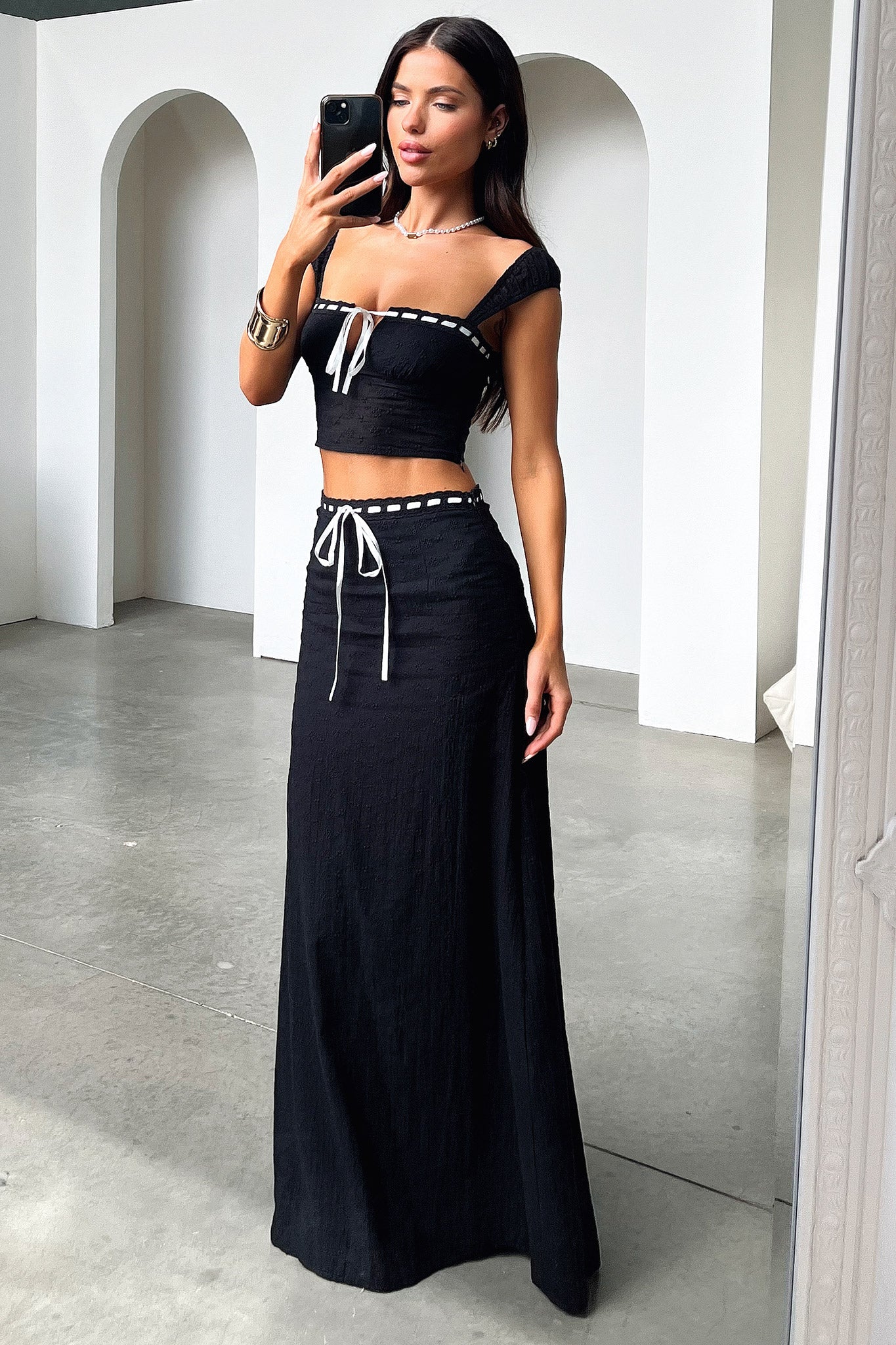 Flora Maxi Skirt for Women - Elegant Black Floral Print Long Skirt | Perfect for Summer, Beach, Boho Outfits & Casual Wear