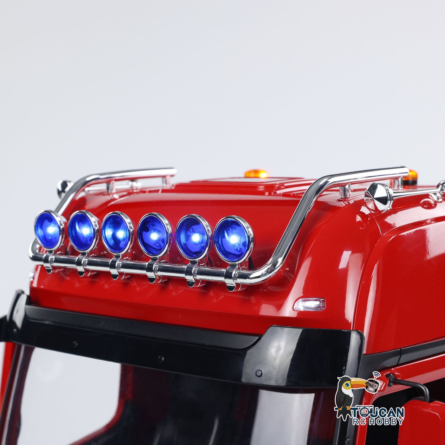 Custom 1/14 Scale 8x8 RC Tractor Truck with Metal Equipment Rack, Sound & Light System, Front Hook - Compatible with 3363 & 1851 Radio Control Model Cars - Perfect for Off-Road Adventures & Construction Play Scenes