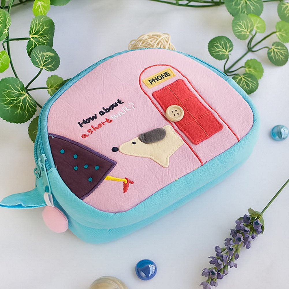Embroidered Applique Cosmetic Bag for Women - Cute Camera Pouch & Travel Wallet Organizer (7.15x12.8 inches) - Perfect for Makeup Storage, Photography Accessories & Daily Essentials