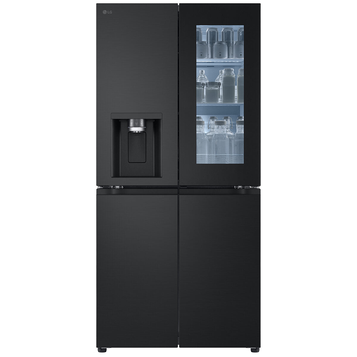 LG 508L French Door Refrigerator with InstaView Door-in-Door, Ice & Water Dispenser - Matte Black (GF-V500MBLC) - Perfect for Modern Kitchens & Large Family Storage