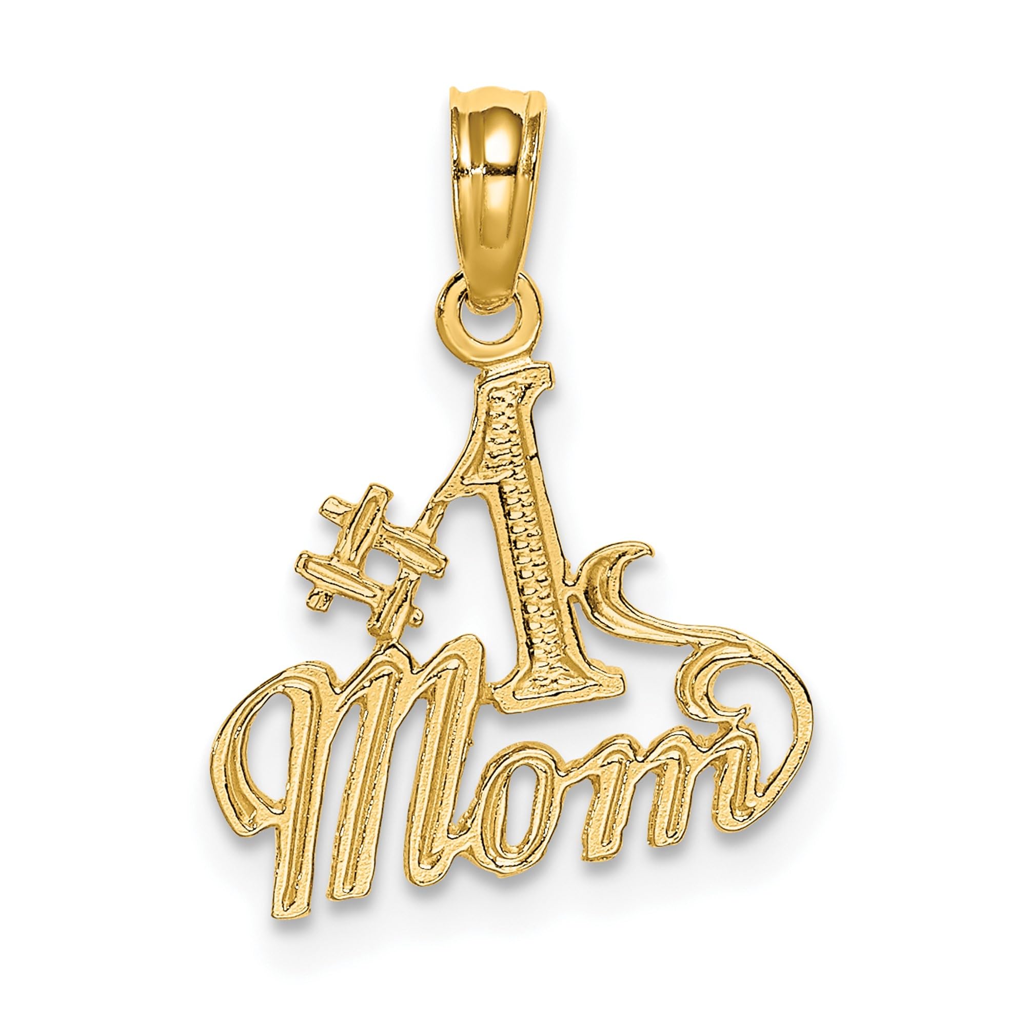 14K Solid Yellow Gold Best Mom Necklace with Mama Charm Pendant - Perfect Gift for Mother's Day, Birthday & Anniversary | Elegant Jewelry for Women