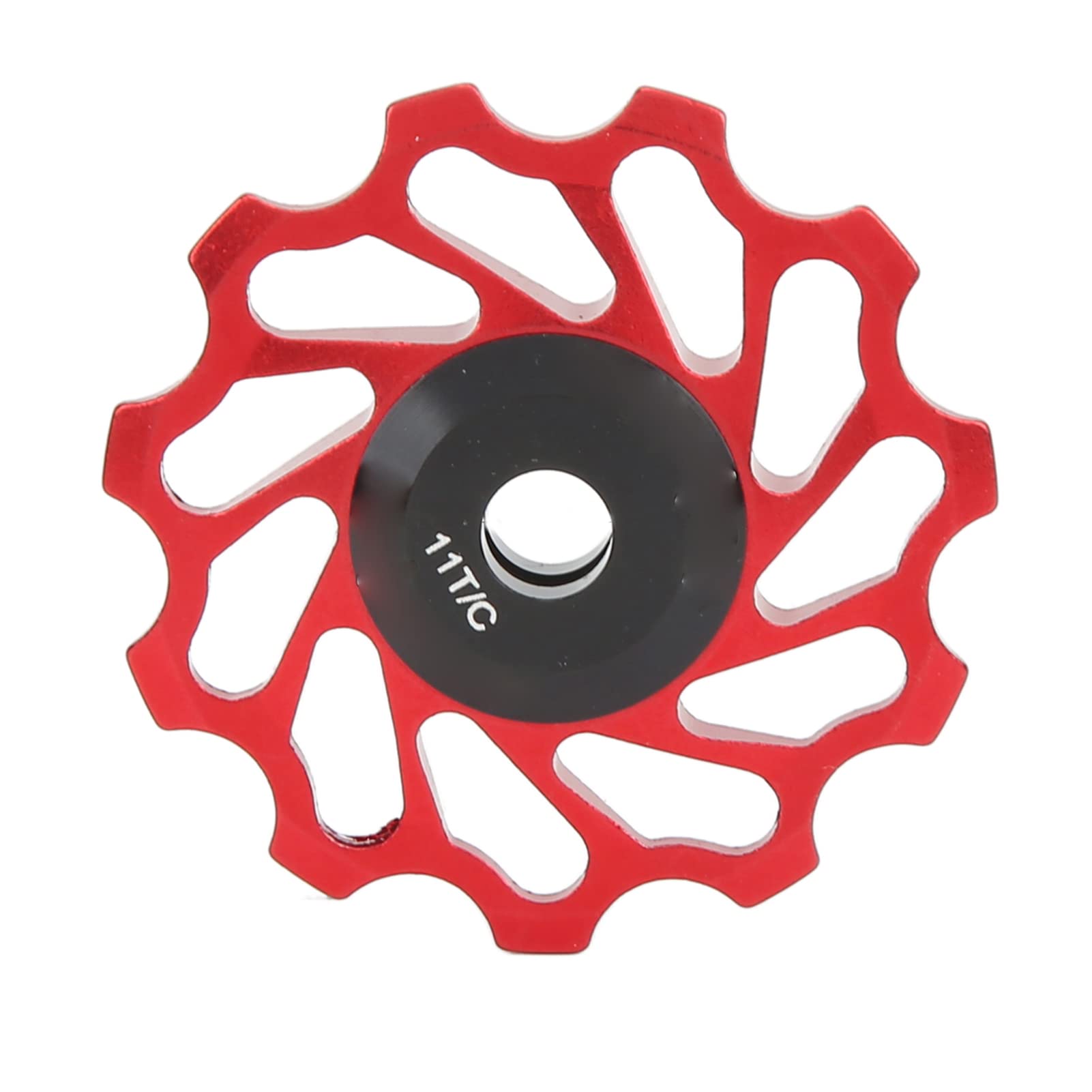 Premium 11T Ceramic Bicycle Rear Derailleur Pulley with Bearings - High-Performance Mountain Bike Jockey Wheel & Tension Guide Roller (Red) - Perfect for MTB Trail Riding, Road Cycling & Gear Shifting Optimization